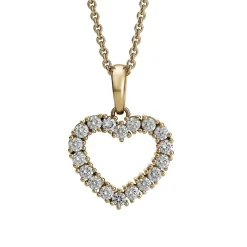 David-Andersen Anheng Med Kjede-Anheng, Diamanthjerte 0,75 Ct