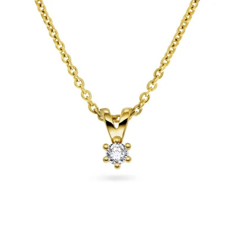 David-Andersen Halssmykker Til Barn-Anheng, Min Forste Diamant 0,05 Ct