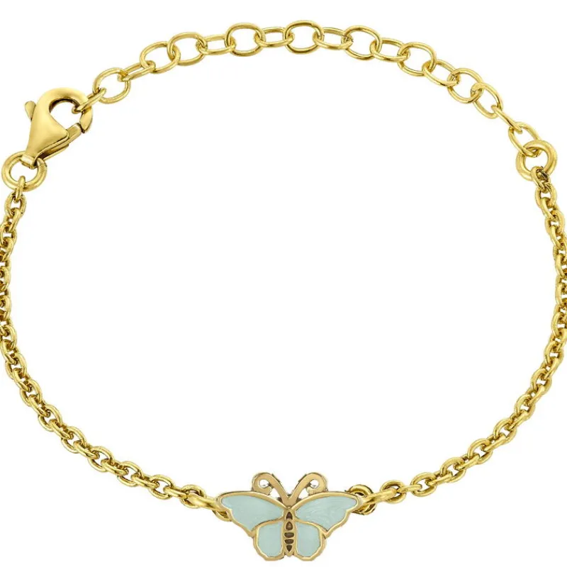 David-Andersen Sølvarmbånd-Armbånd Barn, Sommerfugl Mint