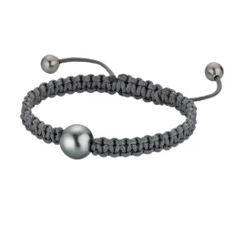 Gellner Perlearmbånd-Armbånd, Gra Makrame Med Tahitiperler