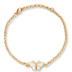 Flora Sølvarmbånd-Armbånd, Hvit Sommerfugl