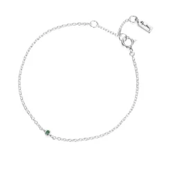 Efva Attling Sølvarmbånd-Armbånd, Micro Blink - Gronn Smaragd