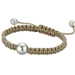 Gellner Perlearmbånd-Armbånd, Sand Makrame Med Tahitiperler