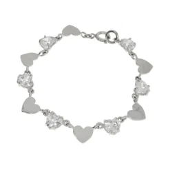Rikke Harsheim Sølvarmbånd-Armbånd, Solv Hjerter Og Zircon
