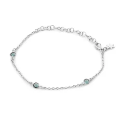 Susanne Friis Bjørner Sølvarmbånd-Armbånd ,Tre Stener - London Bla Krystall
