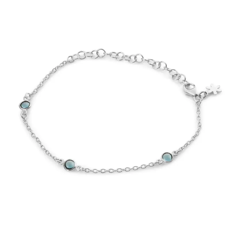 Susanne Friis Bjørner Sølvarmbånd-Armbånd ,Tre Stener - London Bla Krystall