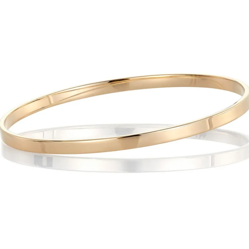 David-Andersen Gullarmbånd-Armring, Flat Massiv 4 Mm