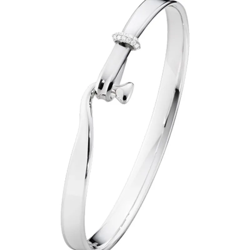 Georg Jensen Sølvarmbånd-Armring, Torun Solv Med Diamanter