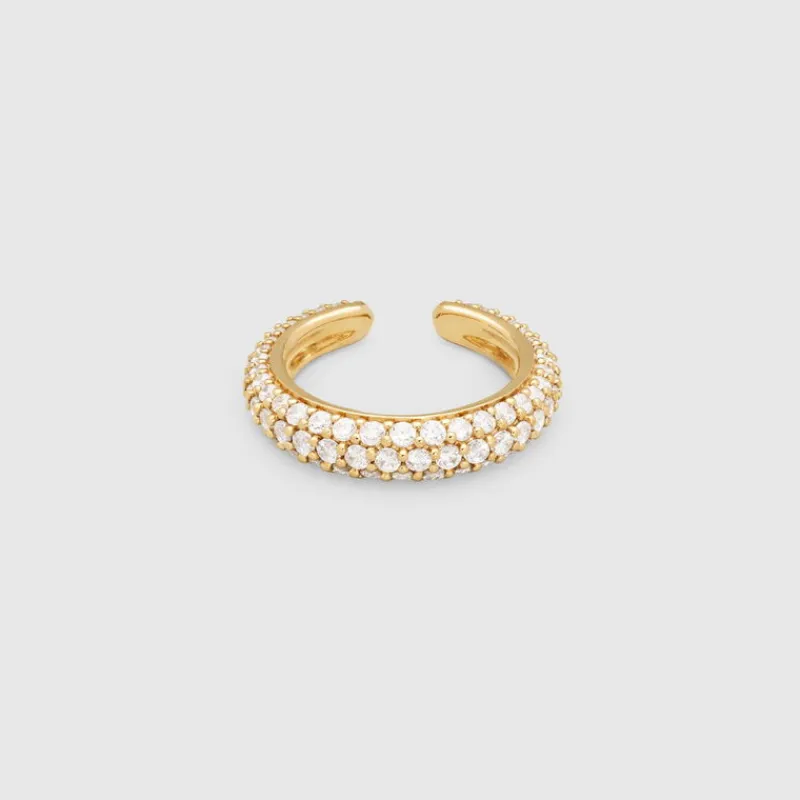 Tom Wood Sølvøredobber-Ear Cuff, Slim Zirconia Gold