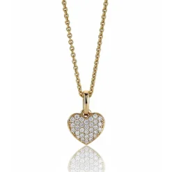 David-Andersen Halssmykker Med Diamant-Hjerte Med Diamanter