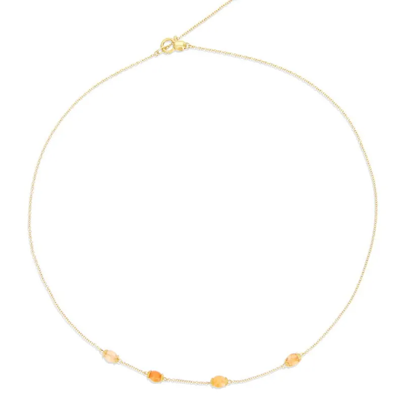 Nanis Halssmykker Med Fargesten-Kjede, Amuleti Orange Aventurine