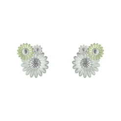 Georg Jensen Sølvøredobber-Orepynt, Daisy Gronn Og Hvit