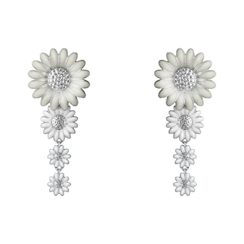 Georg Jensen Sølvøredobber-Orepynt, Daisy Hvit