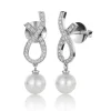 David-Andersen Gulløredobber-Orepynt, Diamanter Og Akoyaperler (7,5-8 Mm)
