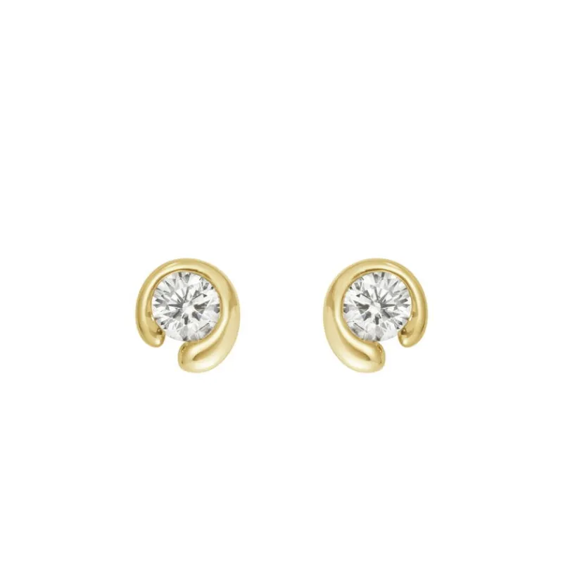 Georg Jensen Gulløredobber-Orepynt, Mercy 0,10 Ct