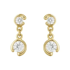 Georg Jensen Gulløredobber-Orepynt, Mercy 0,40 Ct
