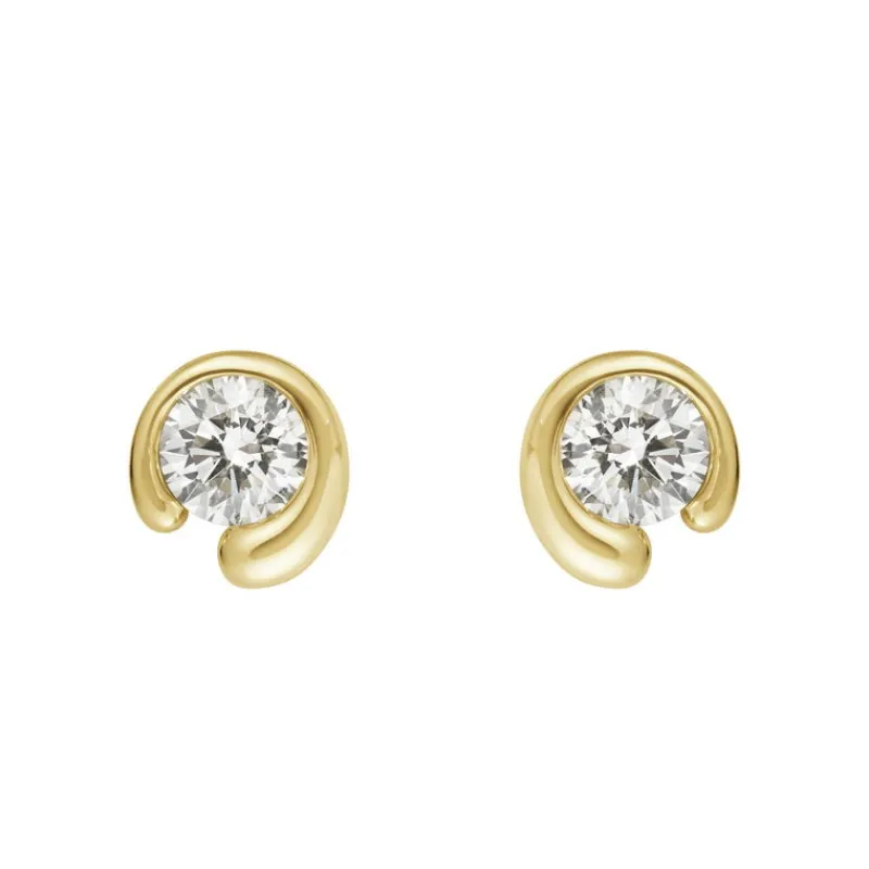 Georg Jensen Gulløredobber-Orepynt, Mercy 0,40 Ct