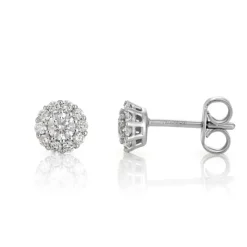 David-Andersen Gulløredobber-Orepynt, Rosett Diamanter 0,50 Ct