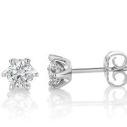 David-Andersen Gulløredobber-Orepynt, Solitaer 1,00Ct Totalt