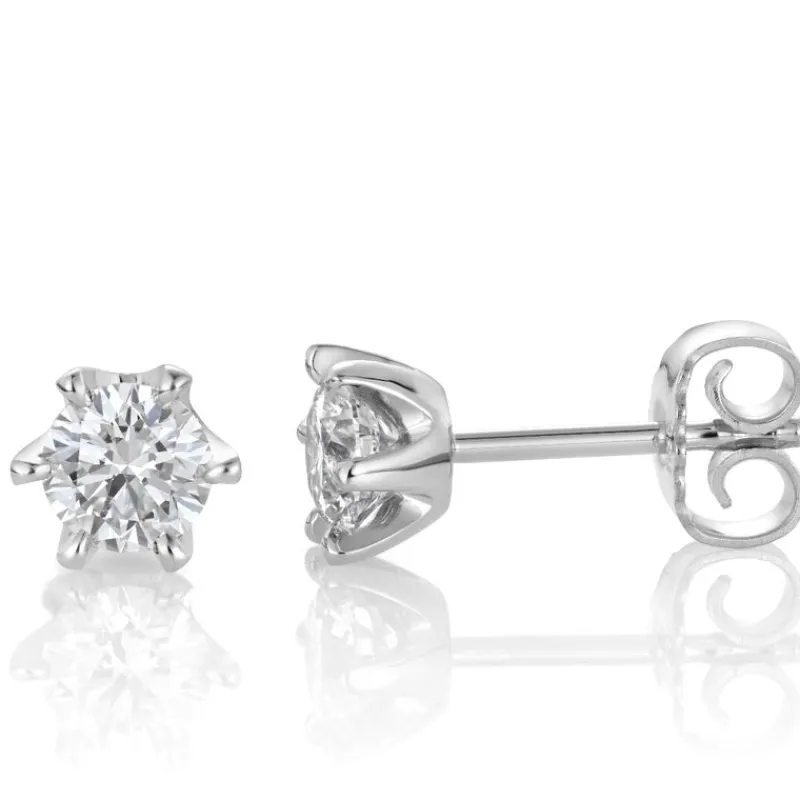 David-Andersen Gulløredobber-Orepynt, Solitaer 1,00Ct Totalt
