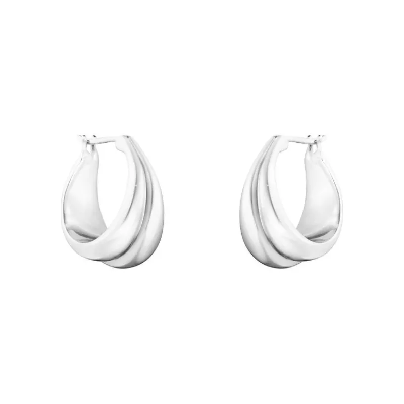 Georg Jensen Sølvøredobber-Øreringer, Curve (Mellom)