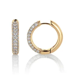 David-Andersen Gulløredobber-Øreringer, Diamanter 2,00 Ct