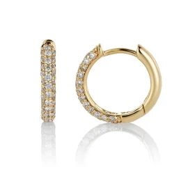 David-Andersen Gulløredobber-Øreringer, Diamanter 0,50 Ct