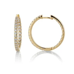 David-Andersen Gulløredobber-Øreringer, Diamanter 1,00 Ct