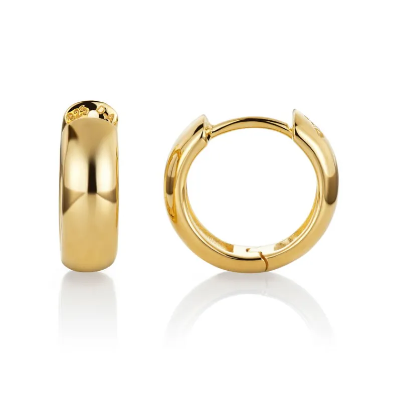 David-Andersen Sølvøredobber-Øreringer, Halvrund O14,5Mm