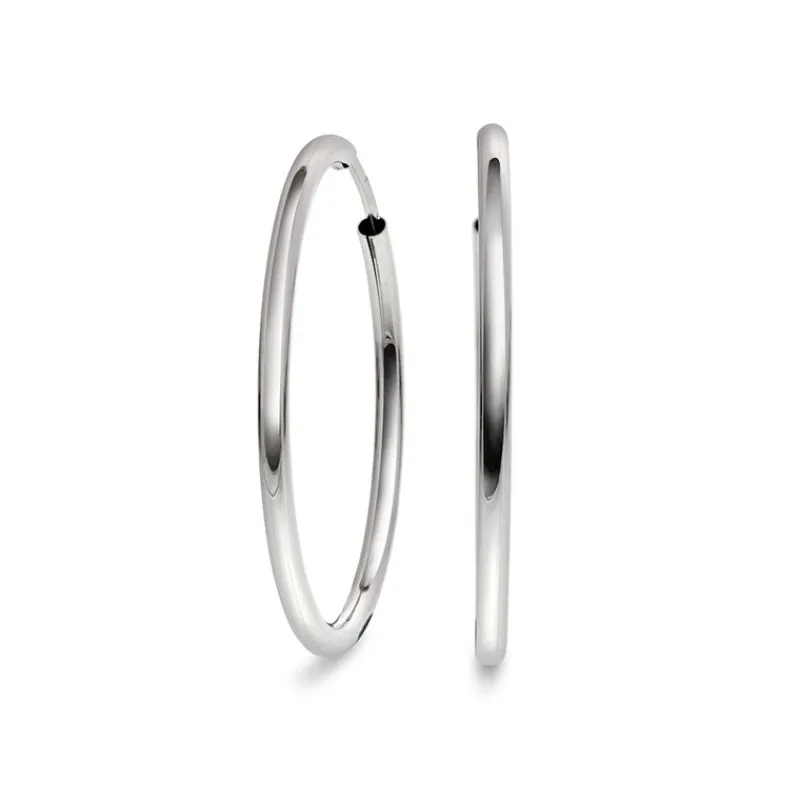 David-Andersen Gulløredobber-Øreringer, Hvitt Gull O30 Mm