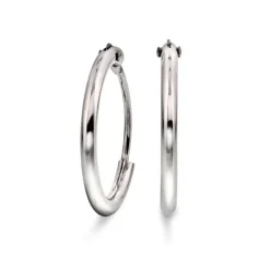 David-Andersen Gulløredobber-Øreringer, Hvitt Gull O13 Mm