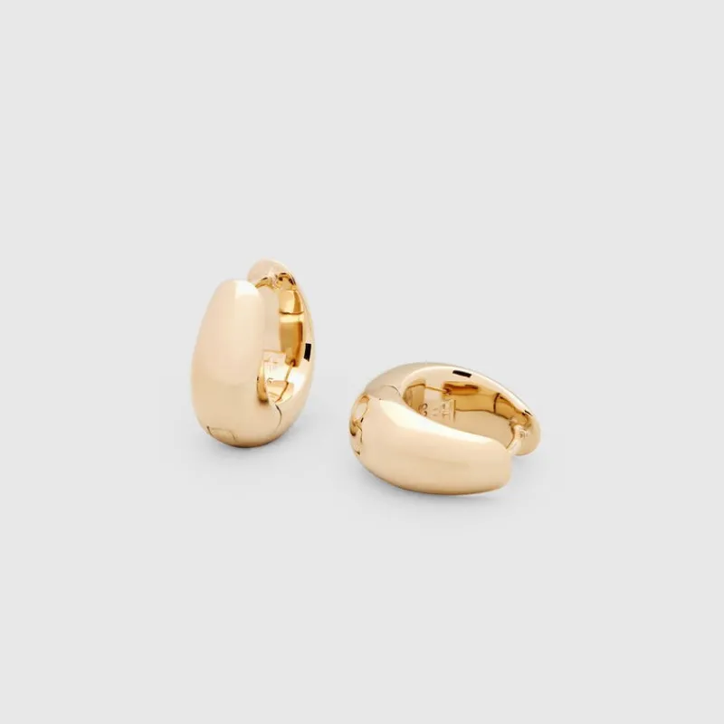 Tom Wood Sølvøredobber-Øreringer, Ice Hoops Small Gold