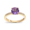 David-Andersen Gullringer-Ring, Ametyst Og Diamanter