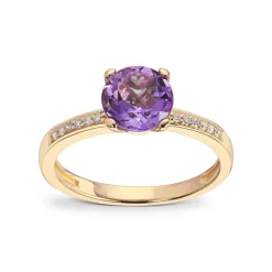 David-Andersen Gullringer-Ring, Ametyst Og Diamanter