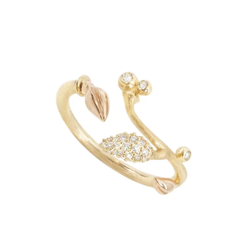 Ole Lynggaard Copenhagen Diamantringer-Ring, Blooming Med Pave Blad Og Blad I Rosegull
