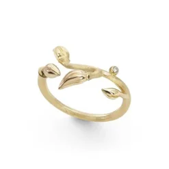 Ole Lynggaard Copenhagen Diamantringer-Ring, Blooming Med Tre Blader I Rosegull