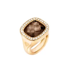 Ole Lynggaard Copenhagen Gullringer-Ring, Cushion Diamantkant Med Rokkvarts