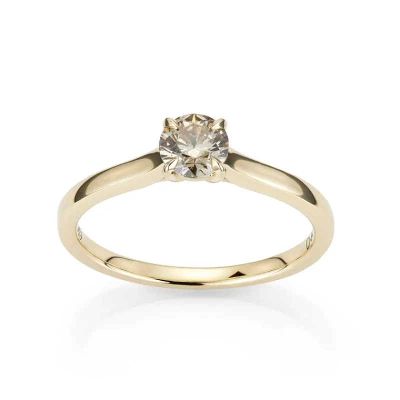 David-Andersen Diamantringer-Ring, Enstens Brilliantslipt Fancy Brown Diamant 0,50 Ct