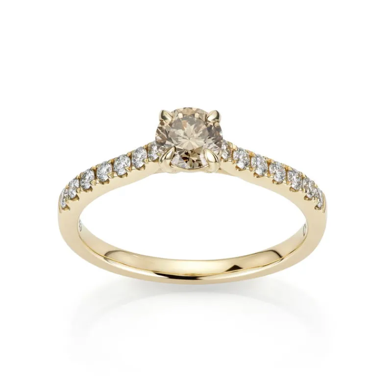 David-Andersen Diamantringer-Ring, Enstens Brilliantslipt Fancy Brown Diamant (0,74 Ct)