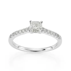 David-Andersen Diamantringer-Ring, Enstens Cushionslip Med Diamanter (0,69 Ct)