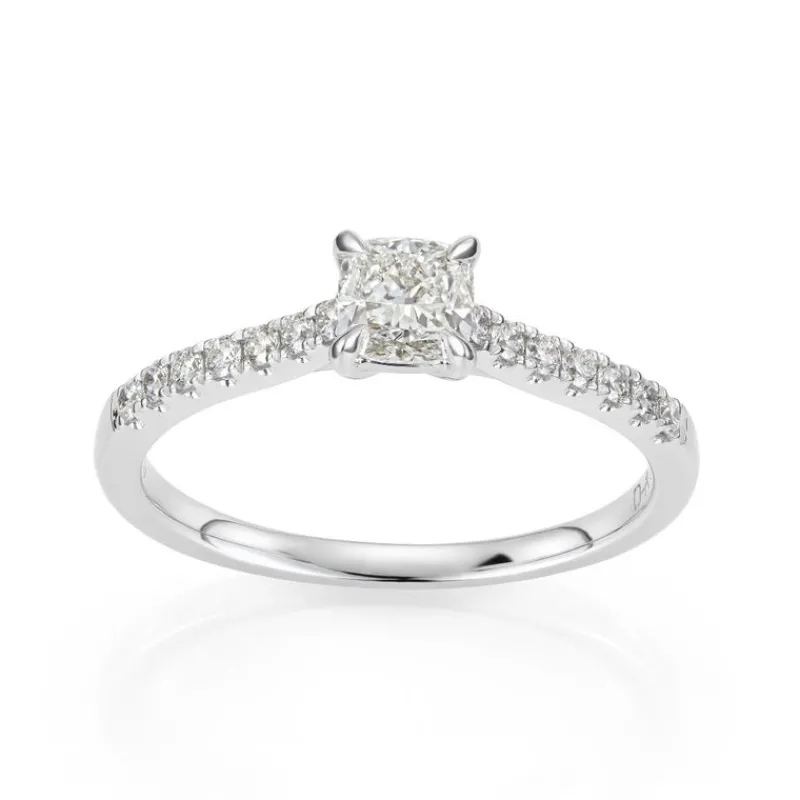 David-Andersen Diamantringer-Ring, Enstens Cushionslip Med Diamanter (0,69 Ct)
