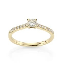 David-Andersen Diamantringer-Ring, Enstens Cushionslipt Med Diamanter (0,47 Ct)