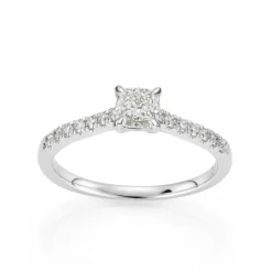 David-Andersen Diamantringer-Ring, Enstens Cushionslipt Med Diamanter (0,47 Ct)