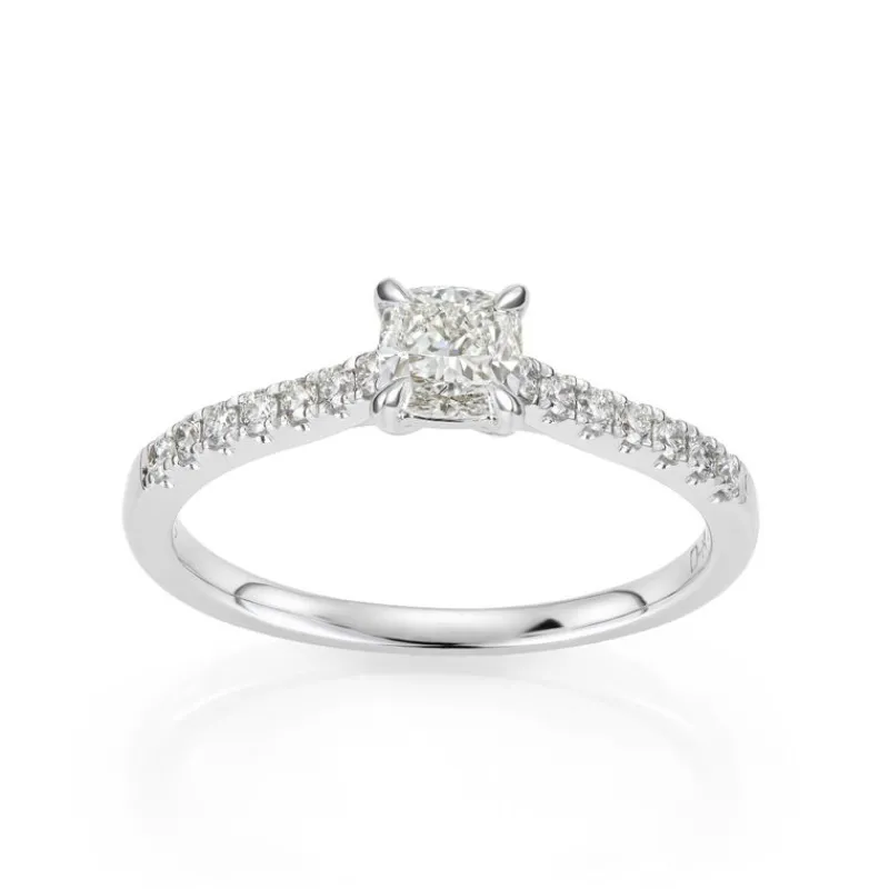 David-Andersen Diamantringer-Ring, Enstens Cushionslipt Med Diamanter (0,47 Ct)