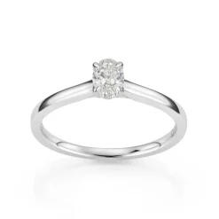 David-Andersen Diamantringer-Ring. Enstens Ovalslipt Diamant 0,30 Ct