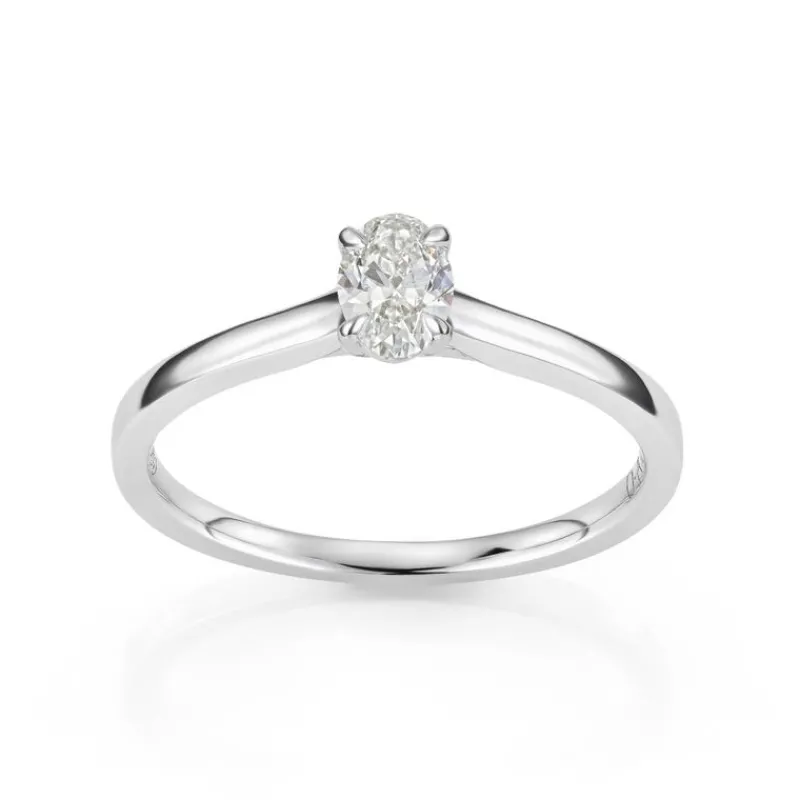 David-Andersen Diamantringer-Ring. Enstens Ovalslipt Diamant 0,30 Ct