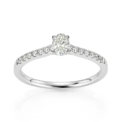 David-Andersen Diamantringer-Ring, Enstens Ovalslipt Med Diamanter (0,47 Ct)
