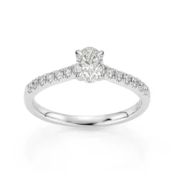 David-Andersen Diamantringer-Ring, Enstens Ovalslipt Med Diamanter (0,74 Ct)