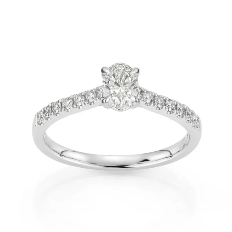 David-Andersen Diamantringer-Ring, Enstens Ovalslipt Med Diamanter (0,74 Ct)