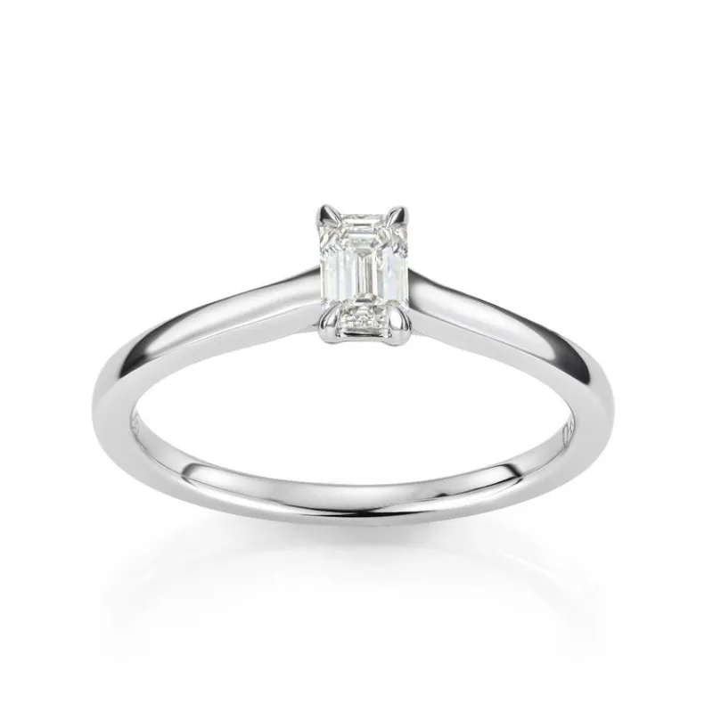 David-Andersen Diamantringer-Ring, Enstens Smaragdslipt Diamant 0,50 Ct